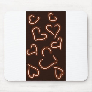 Neon Hearts Red Mousepad