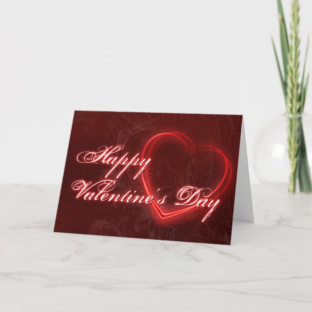 Neon Hearts Valentine's Day Grußkarte Einladung (Vorderseite)