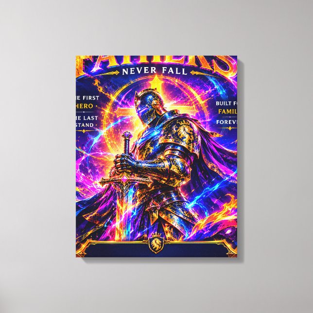 Neon Heiliger Ritter Vater Leinwand (Vorderseite)
