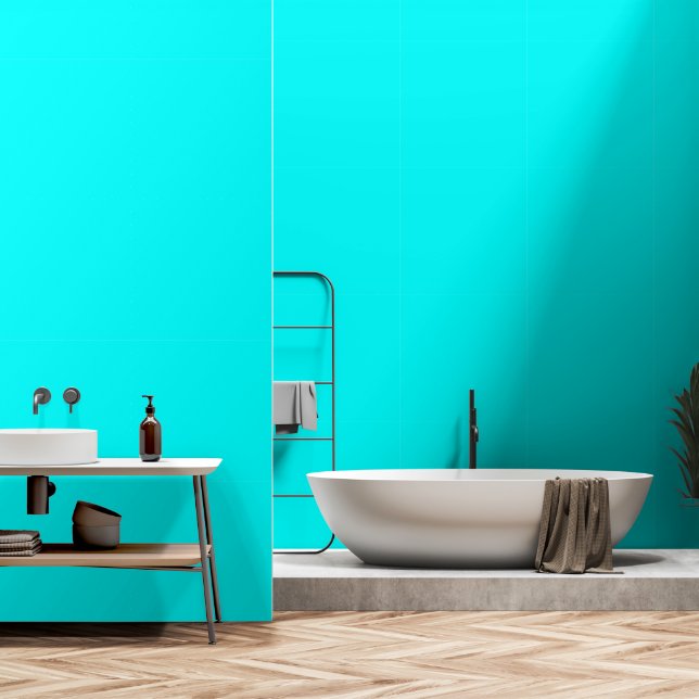 Neon hellblau 00ffff  tapete (Badezimmer)