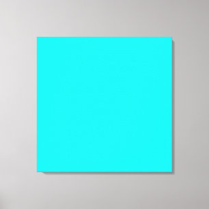 Neon hellblauer Hex Code 00ffff Leinwanddruck