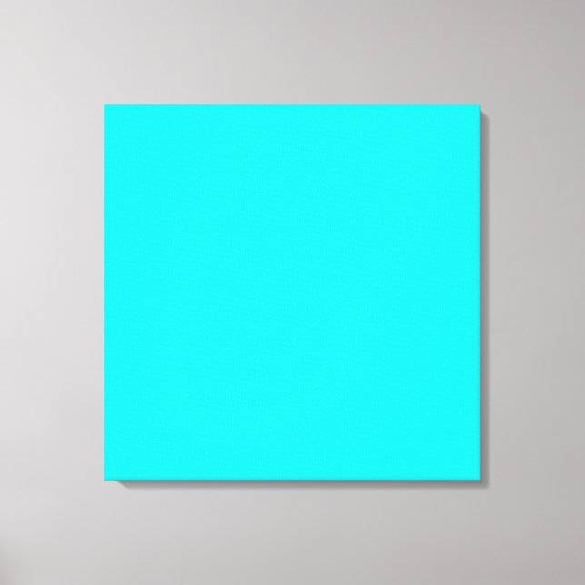 Neon hellblauer Hex Code 00ffff Leinwanddruck (Vorderseite)