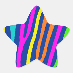 Neon helle Zebrastreifen Stern Dichtungsaufkleber Stern-Aufkleber