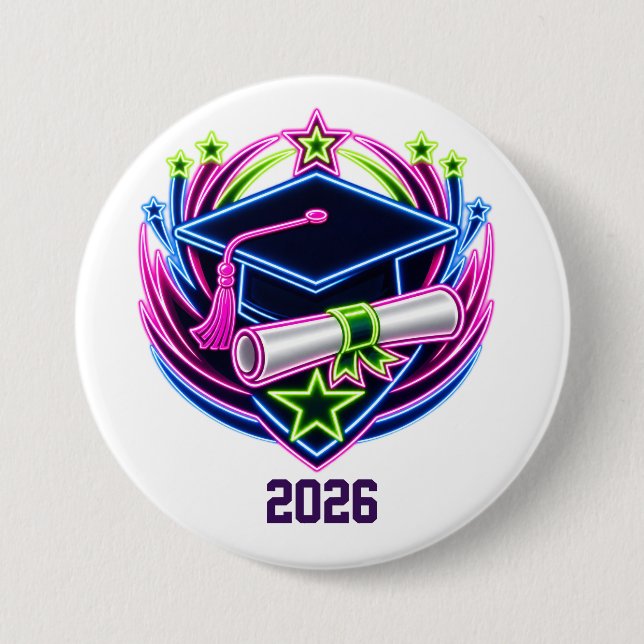 Neon-Helligkeit Abschluss-Logo Button (Vorderseite)