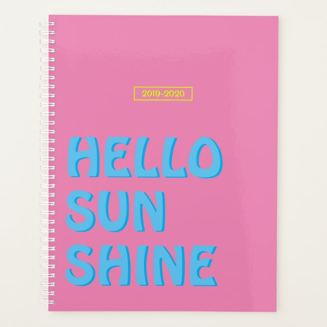 Neon Hello Sunshine 2019-2020 Planificateur (Devant)