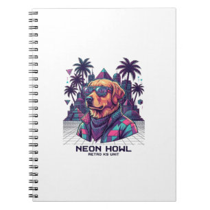 Neon Heul Retro K9 Einheit Hunde Sonnenbrille Palm Notizblock