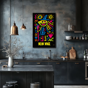 Neon-Hexen-Plakat – Lebendige Pop-Art-Halloween-Ge Poster