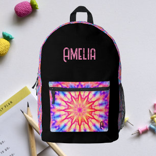 Neon Hippie Tie Dye Mädchen Sportlich Cool Bedruckter Rucksack