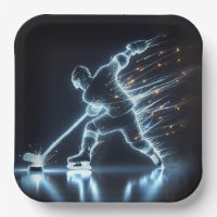 Neon Hockey Player auf Eis