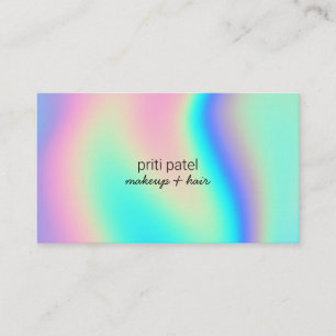 Neon Holographic Makeup Hair Lash Nail Beauty Visitenkarte