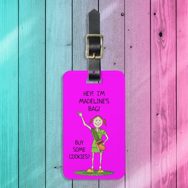 Neon HOT PINK Girl Scout JUNIOR | Benutzerdefinier Gepäckanhänger (Von Creator hochgeladen)