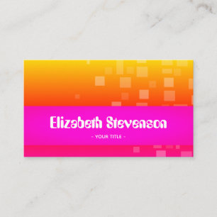 Neon Hot Pink und Orange Modern Trendy Visitenkarte