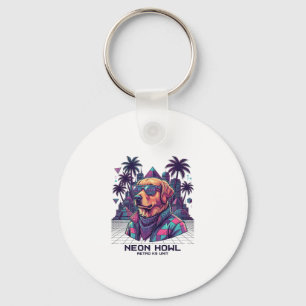 Neon Howl Retro K9 Unit Hund Sonnenbrille Palme_1 Schlüsselanhänger