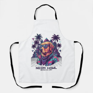Neon Howl Retro K9 Unit Hund Sonnenbrille Palme_1 Schürze