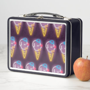 Neon Ice Cream Dog Metall Brotdose