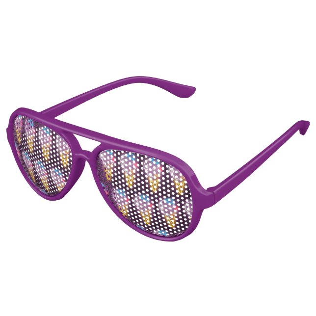Neon Ice Cream Dog Partybrille (Schrägansicht)