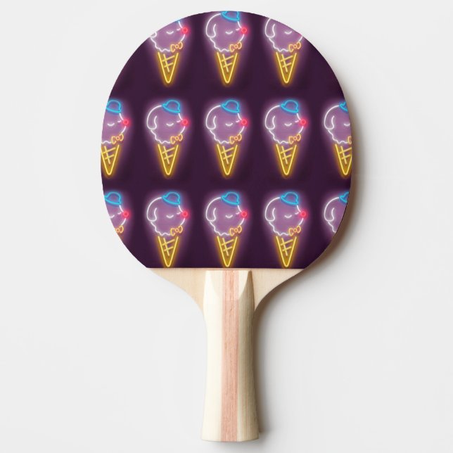 Neon Ice Cream Dog Tischtennis Schläger (Vorderseite)