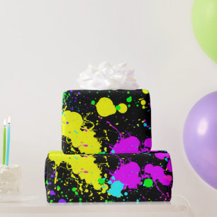 Neon, Imitate leuchten in Dunkelheit, Paint-Spritz Geschenkpapier