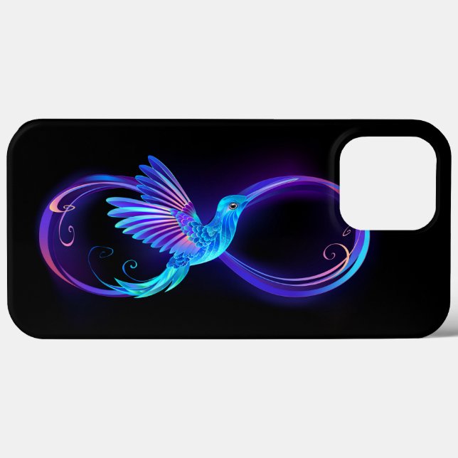 Neon Infinity Symbol mit dem leuchtenden Hummingbi Case-Mate iPhone Hülle (Rückseite (Horizontal))