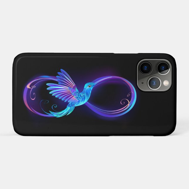 Neon Infinity Symbol mit dem leuchtenden Hummingbi Case-Mate iPhone Hülle (Rückseite (Horizontal))