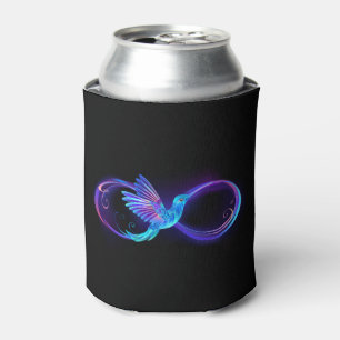 Neon Infinity Symbol mit dem leuchtenden Hummingbi Dosenkühler