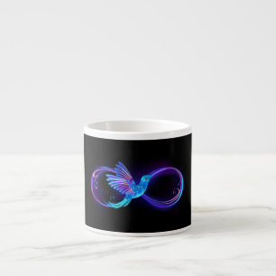 Neon Infinity Symbol mit dem leuchtenden Hummingbi Espressotasse