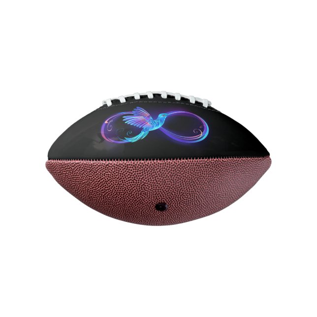 Neon Infinity Symbol mit dem leuchtenden Hummingbi Football (Gedreht 270)