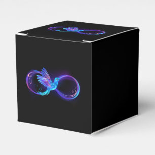 Neon Infinity Symbol mit dem leuchtenden Hummingbi Geschenkschachtel