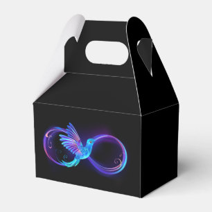 Neon Infinity Symbol mit dem leuchtenden Hummingbi Geschenkschachtel