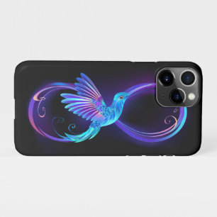Neon Infinity Symbol mit dem leuchtenden Hummingbi iPhone 11Pro Hülle
