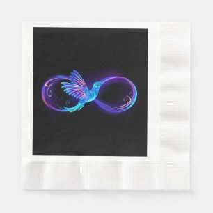 Neon Infinity Symbol mit dem leuchtenden Hummingbi Serviette