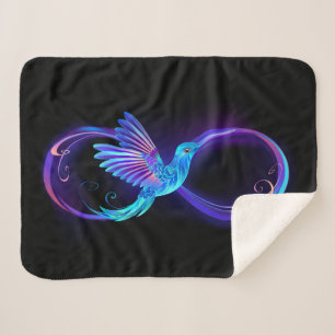 Neon Infinity Symbol mit dem leuchtenden Hummingbi Sherpadecke