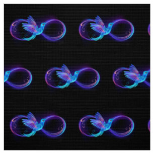 Neon Infinity Symbol mit dem leuchtenden Hummingbi Stoff