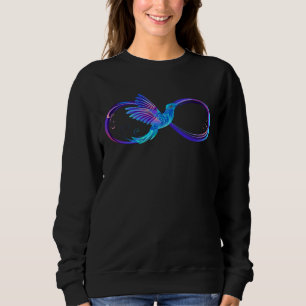 Neon Infinity Symbol mit dem leuchtenden Hummingbi Sweatshirt