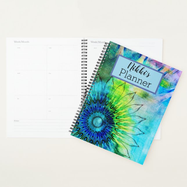 Neon Ink Sunflower Personalisiert Planer (Anzeige)