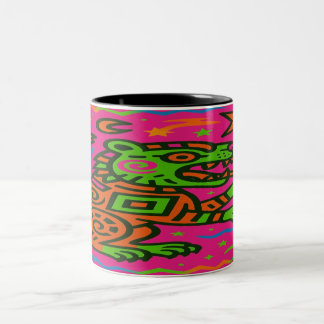 Neon Jaguar Spirit - Bold Tribal Coffee Tasse