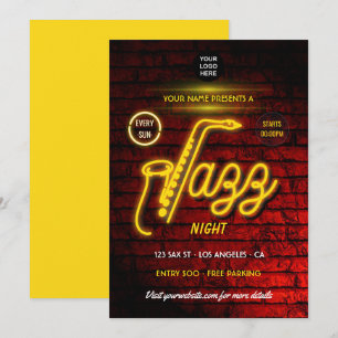 Neon-Jazz-Musikfestival-Logo-Einladung Einladung