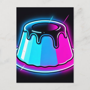 Neon-Jelly-Glow-Dessert-Kunst Postkarte