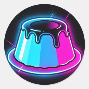 Neon-Jelly-Glow-Dessert-Kunst Runder Aufkleber