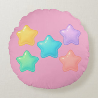 Neon-Jelly-Stern-Kissen | Cute Kawaii Glow  Rundes Kissen