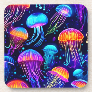 Neon Jellyfish Dreams Getränkeuntersetzer