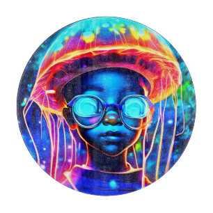 Neon Jellyfish Kindervision Schneidebrett