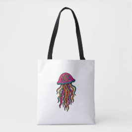 Neon Jellyfish Tote Bag – Trippy Sea Vibes