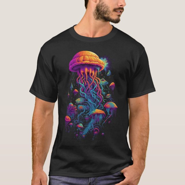 Neon Jellyverse: Kosmische Freuden T-Shirt (Vorderseite)