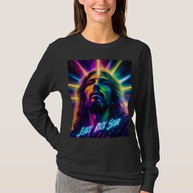 Neon Jesus Rockstar Basic Long Sleeve T - Shirt (Vorderseite)