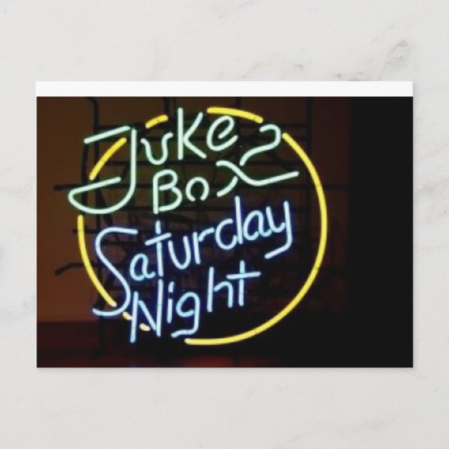 Neon Jukebox Sign Postkarte (Vorderseite)