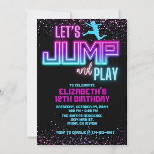 Neon Jump and Play Invitation Modèle d'anniversair