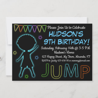 Neon Jump Einladung zum Geburtstag