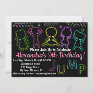Neon Jump Einladung zum Geburtstag