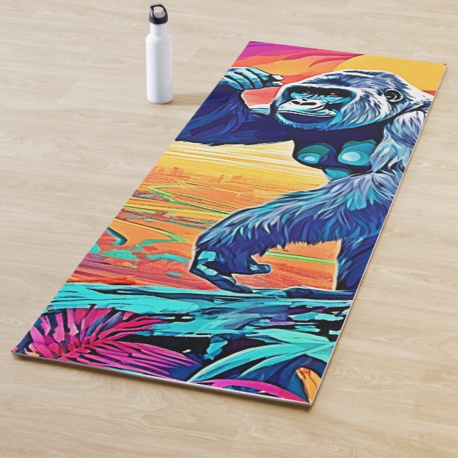 Neon Jungle Gorilla Urban Fantasy Yogamatte (Beispiel)
